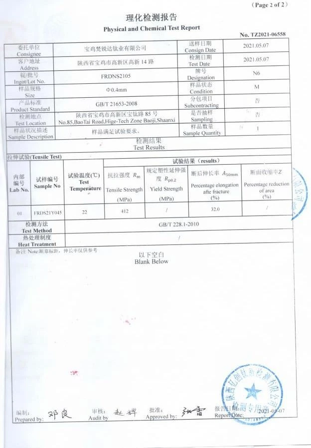 nickel wire test report nickel wire test report